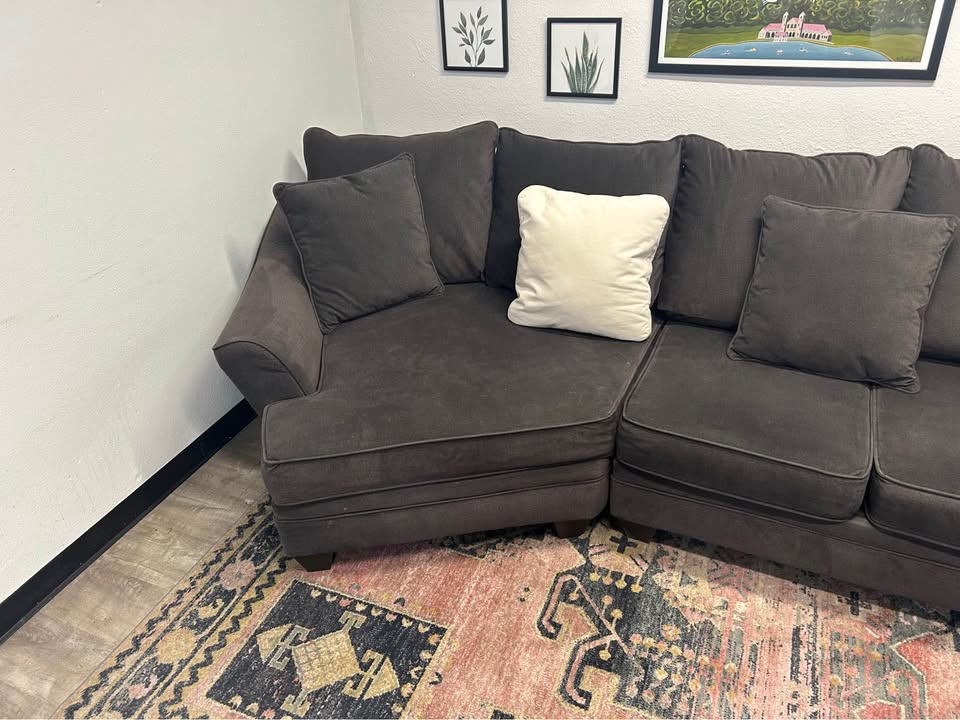 Contemporary Dark Gray Cuddler Chaise Sectional