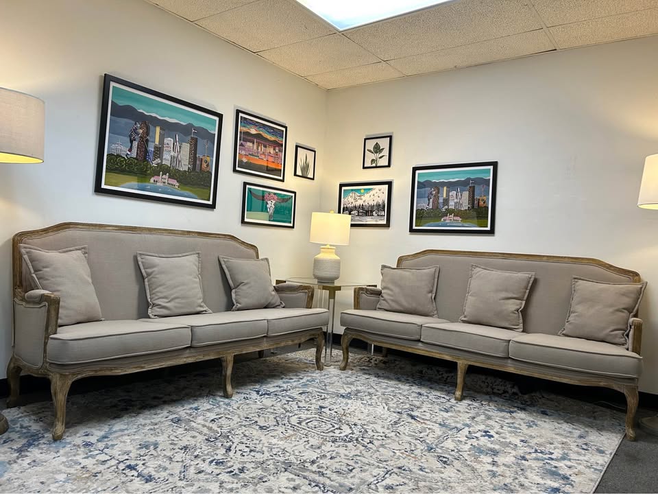 2-Piece Baxton Studio Gray Constanza Classic French Sofa Set