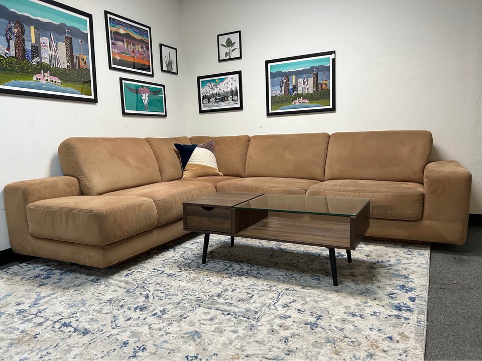 W. Schillig Orange Sherbet L-Shaped Chaise Sectional