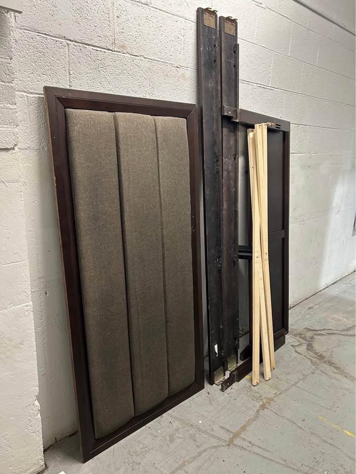 Dark Brown Wooden Queen Bed Frame