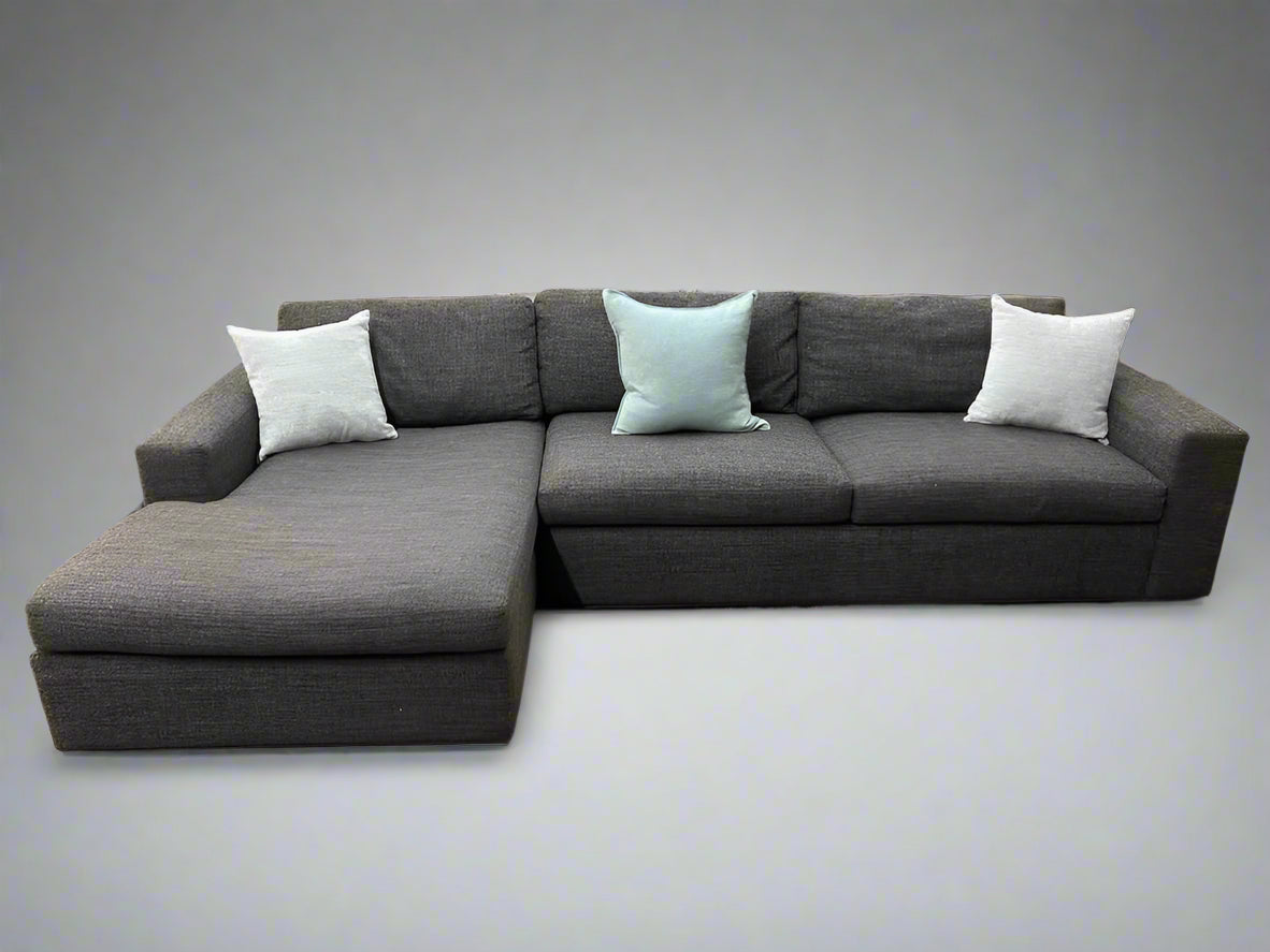 Dark Gray Room & Board Harding Chaise Sectional