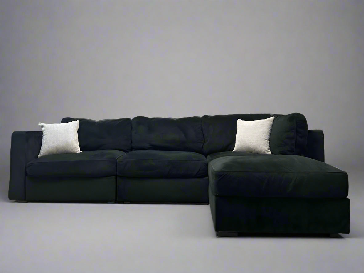 Obsidian Black Velvet LoveSac Sectional