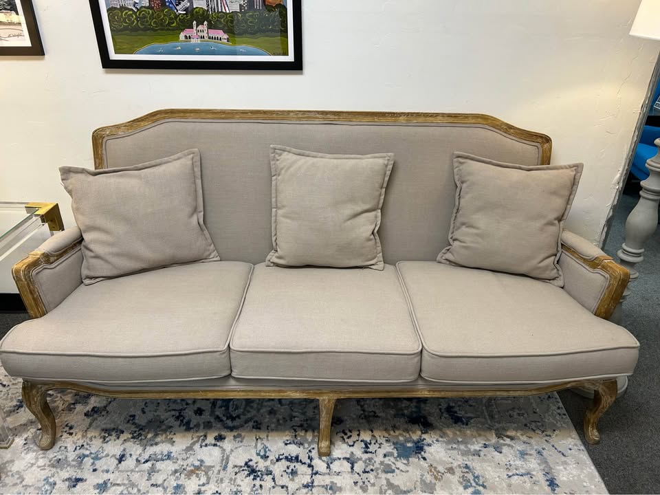 2-Piece Baxton Studio Gray Constanza Classic French Sofa Set