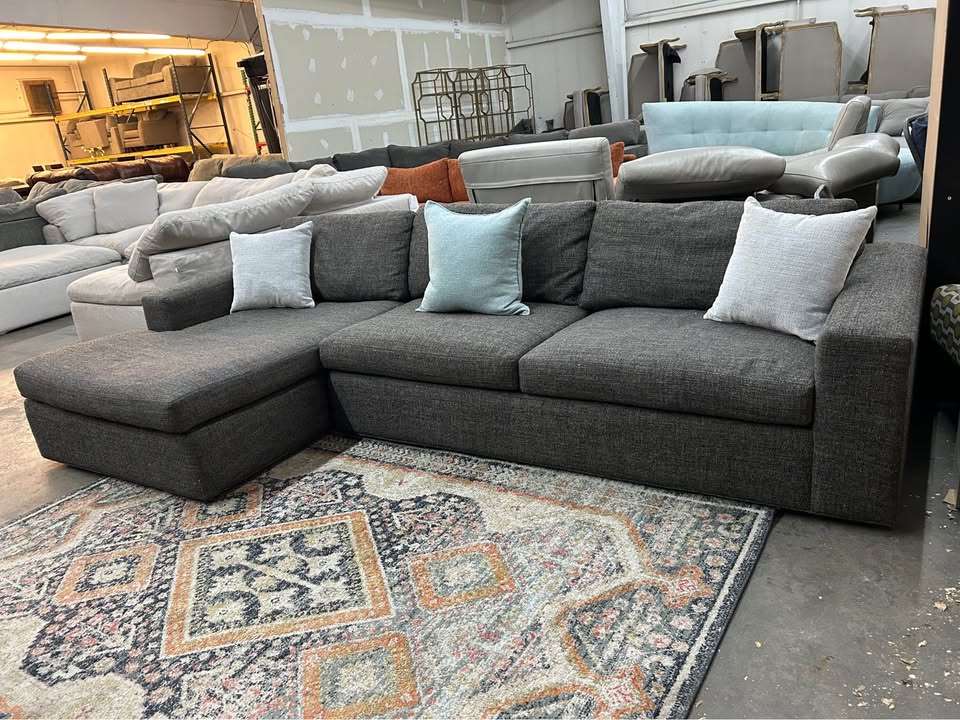 Dark Gray Room & Board Harding Chaise Sectional