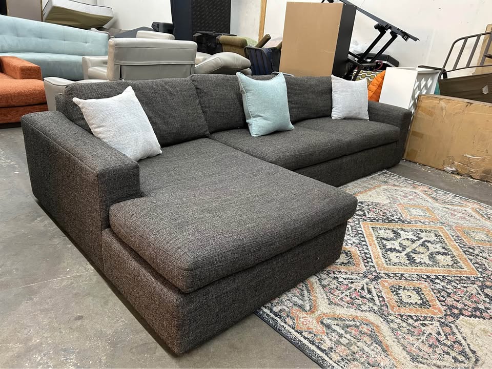 Dark Gray Room & Board Harding Chaise Sectional