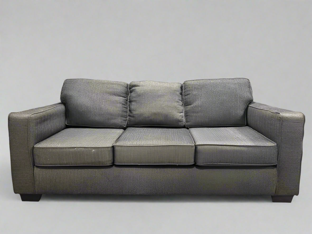 Modern Charcoal Herringbone Sofa