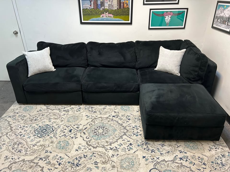 Obsidian Black Velvet LoveSac Sectional