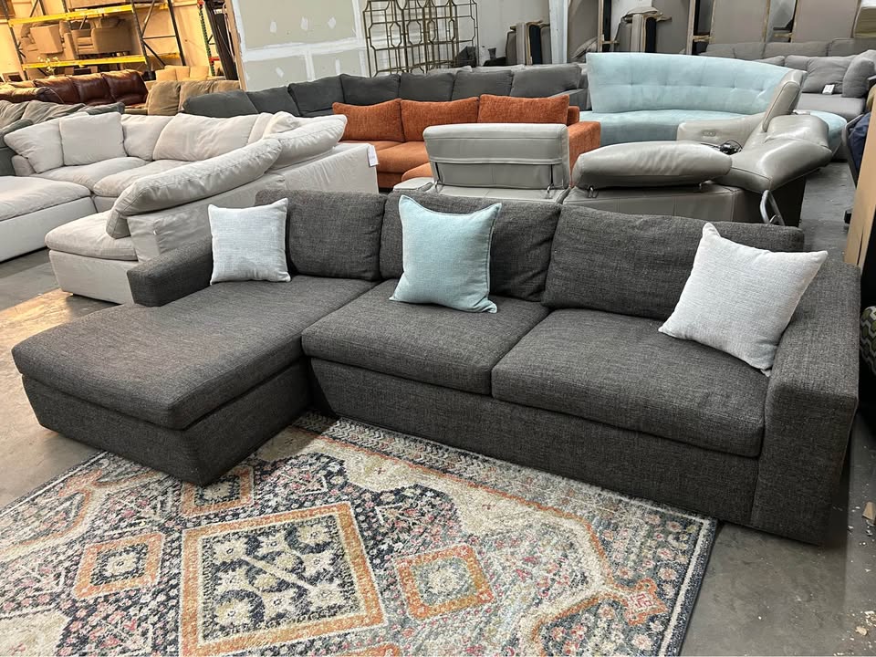 Dark Gray Room & Board Harding Chaise Sectional