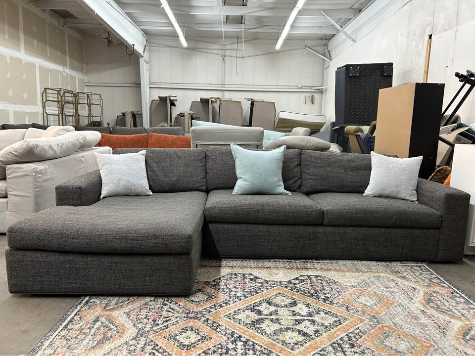 Dark Gray Room & Board Harding Chaise Sectional