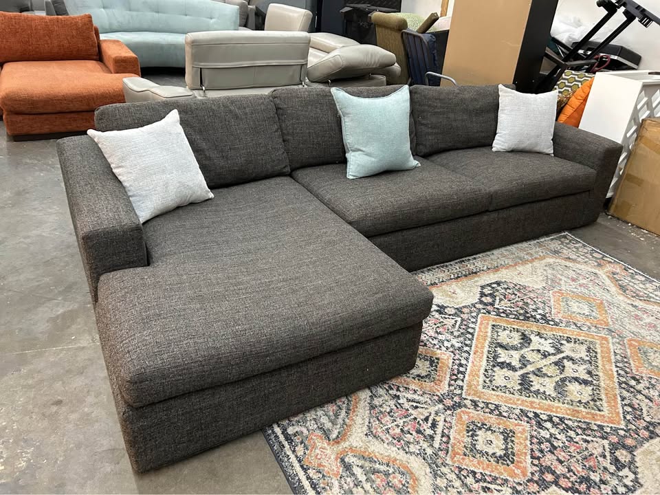 Dark Gray Room & Board Harding Chaise Sectional