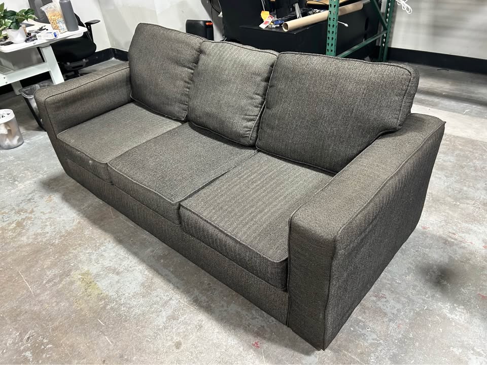 Modern Charcoal Herringbone Sofa