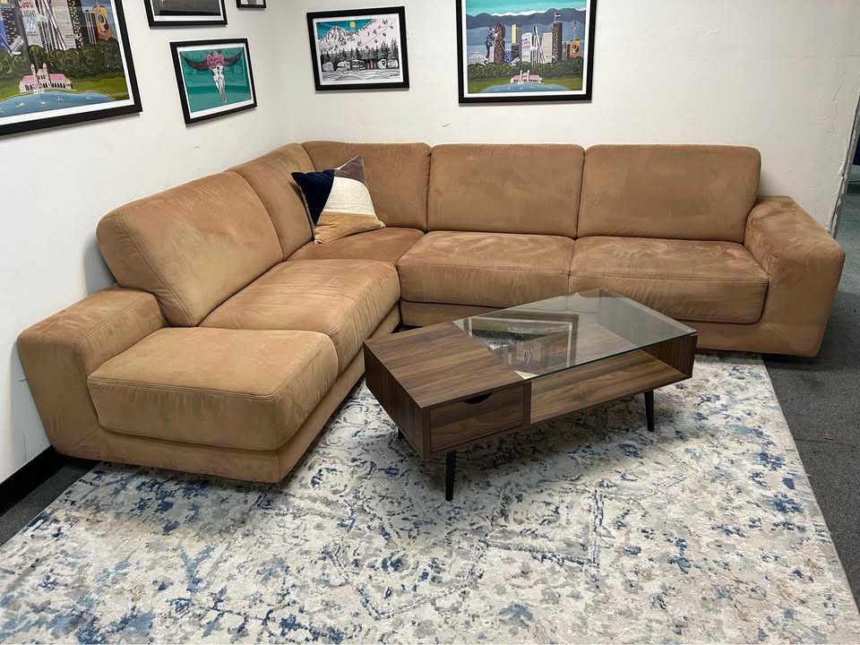 W. Schillig Orange Sherbet L-Shaped Chaise Sectional