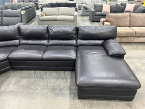 Scandinavian Designs Leather U-Shape Sectional (Espresso)