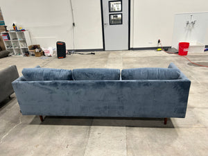AllModern Miller 84” Upholstered Sofa (Blue Velvet)