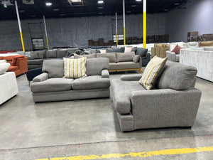 Gray Chenille Oversize Sofa & Loveseat Set