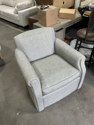 Studded Gray Swivel Chair