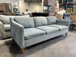 West Elm 81” Aqua Velvet Hamilton Sofa