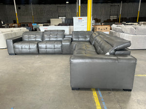 Aiden & Ivy 6-Piece Leather Power Reclining Sectional