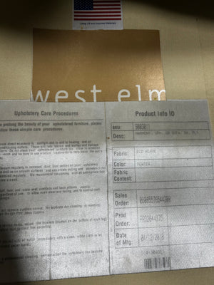 West Elm 92” Harmony Swoop Sofa (Pewter Gray)