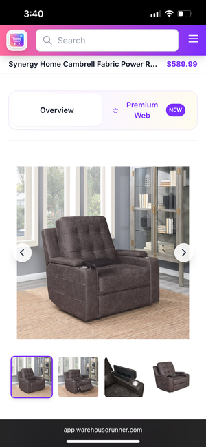 Synergy Home Cambrell Fabric Power Recliner
