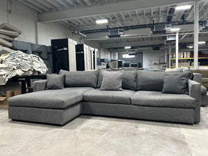 Bassett Dark Gray Allure Track Arm Chaise Sectional