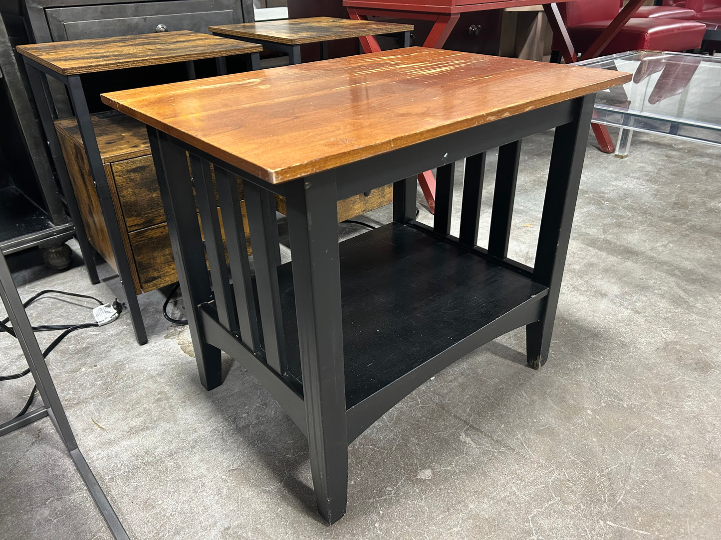 Brown/Black Wooden End Table