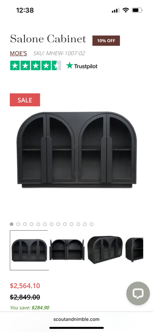 *Brand-New* Moe’s Home Salone Black Cabinet