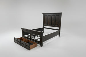 Distressed Dark Brown Queen Bed Frame