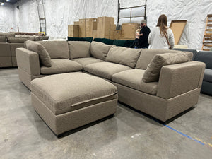Albany Park Kova Corner Sectional (Hazelnut Performance Bouclé)
