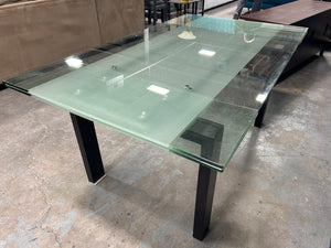 Scandinavian Designs 67'' Tempered Glass Dining Table