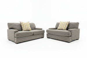 Gray Chenille Oversize Sofa & Loveseat Set