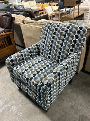 Blue Patterned Accent Chair