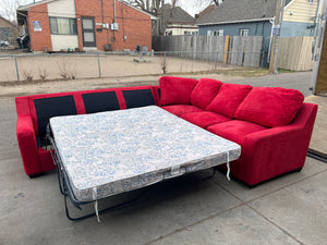 Scandinavian Designs Red Trieste Sleeper Sectional