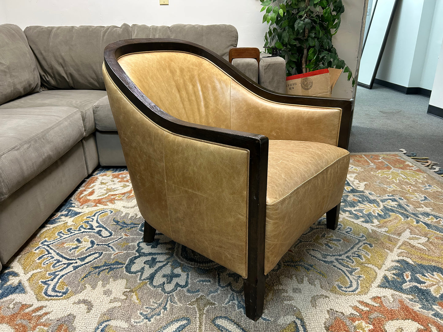 Tan Top-Grain Leather Arhaus Chair