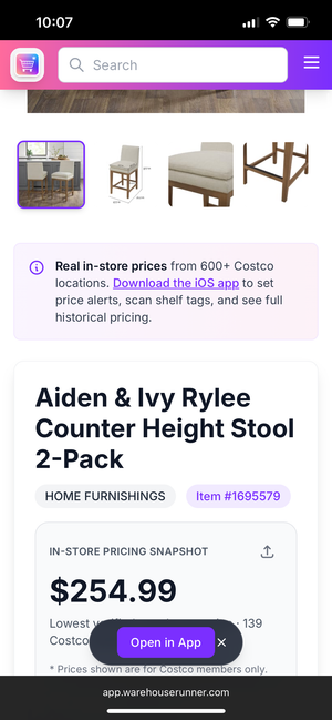 Aiden & Ivy Rylee Fabric Counter Stool Set
