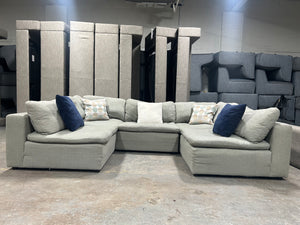 5-Pc Modular Light Gray Cloud Sectional
