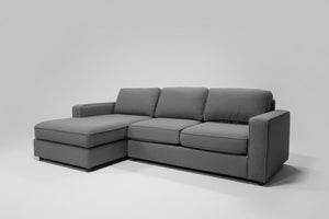 Contemporary 2-Pc Gray LAF Chaise Sectional
