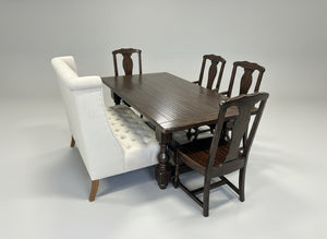 Pottery Barn 6-Pc Dark Brown Benchwright Dining Set