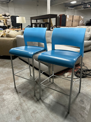 Steelcase 2-Pc Retro Blue Move Barstool Set