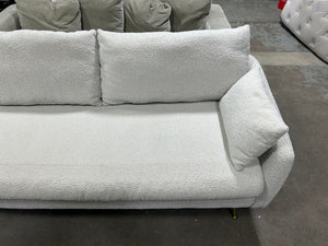Albany Park 82” White Bouclé MCM Sofa