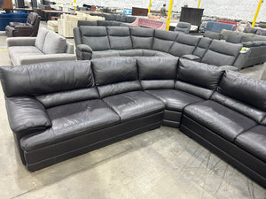 Scandinavian Designs Leather U-Shape Sectional (Espresso)