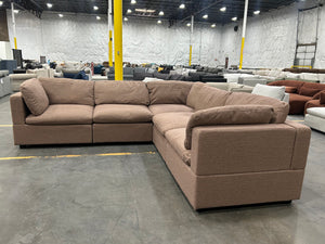 Albany Park Kova L-Shape Corner Sectional - Mocha Performance Bouclé