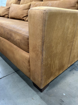 Pottery Barn York Deep Slope Arm Nubuck Leather Sofa