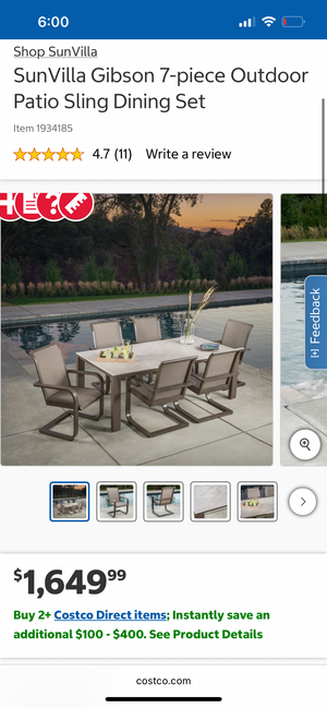 SunVilla Gibson 7-Piece Outdoor Patio Sling Dining Set