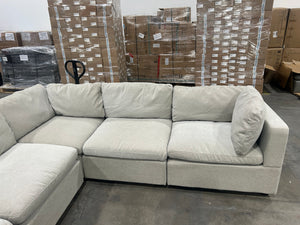 Albany Park Kova Box Cushion Corner Sectional - Oatmeal Performance Chenille