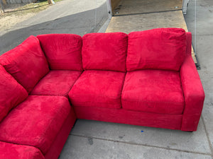 Scandinavian Designs Red Trieste Sleeper Sectional