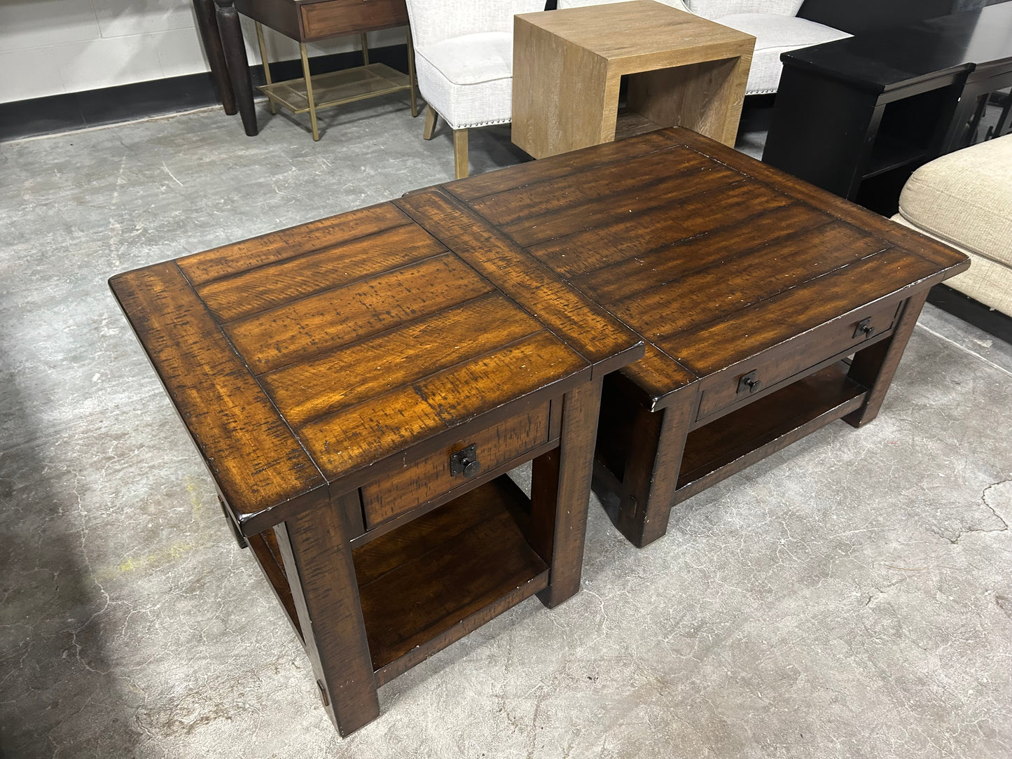 Pottery Barn Benchwright Coffee Table/End Table Set