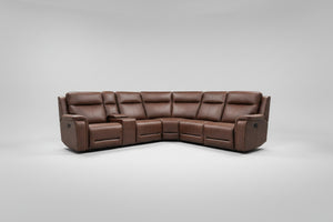 Flexsteel Griffin Italian Leather Zero Gravity Reclining Sectional