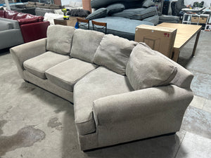 2-Pc Taupe Chenille Cuddler Sectional