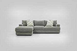 ULTRA PLUSH 2-Pc Light Gray Chaise Sectional
